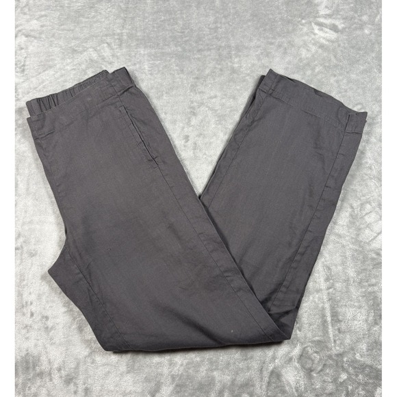 J Jill Linen Stretch Pants‎ Womens 6 Gray Wide Leg Pull On Casual Lightweight - Picture 1 of 11